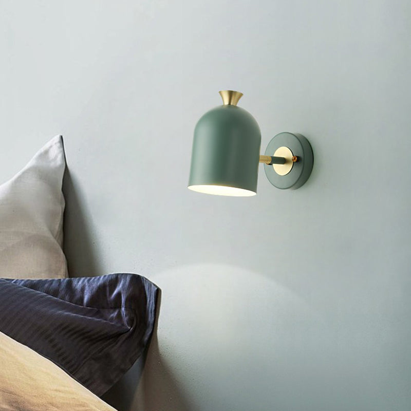 Modern Concise Macaron Wall Lamp Wrought Iron Dome Wall Light for Interior Spaces