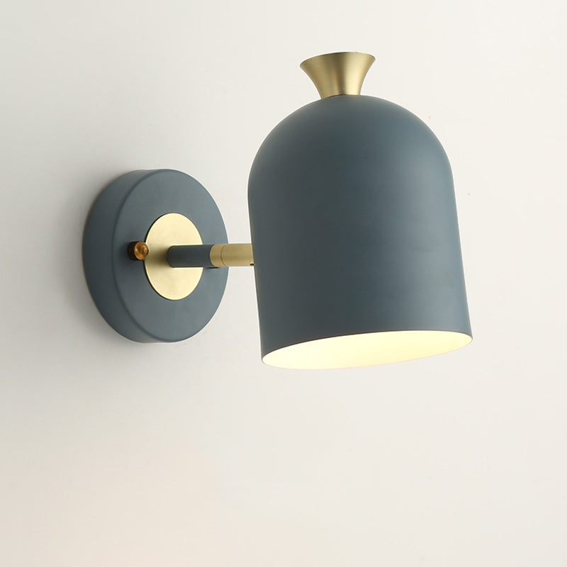 Modern Concise Macaron Wall Lamp Wrought Iron Dome Wall Light for Interior Spaces