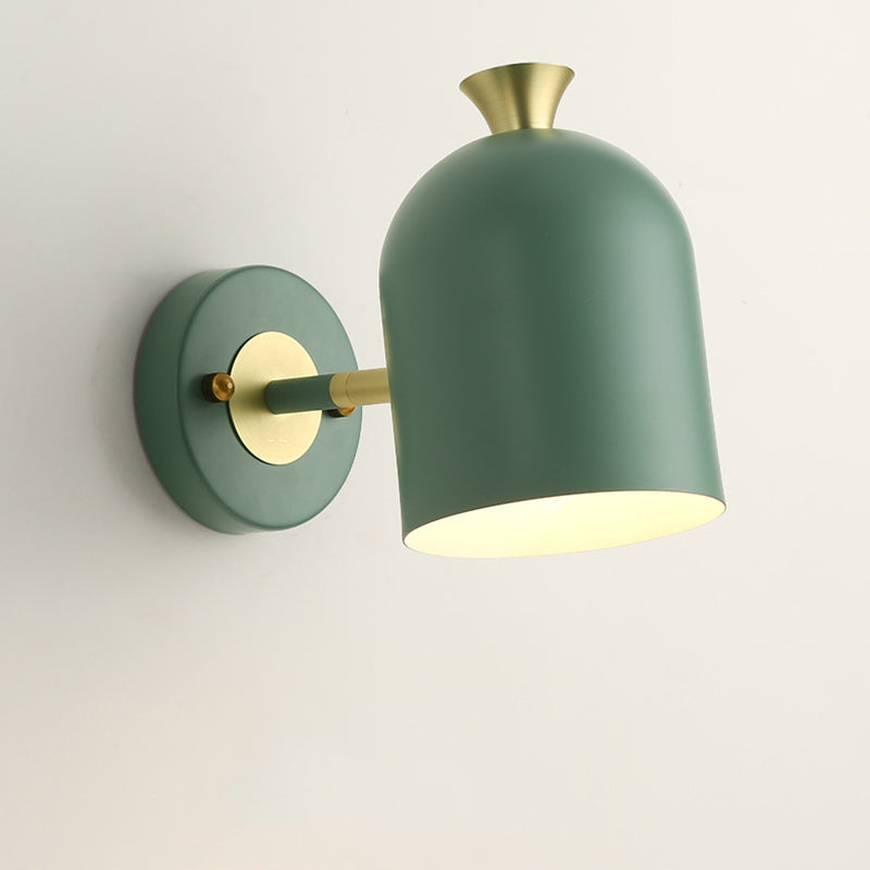 Modern Concise Macaron Wall Lamp Wrought Iron Dome Wall Light for Interior Spaces