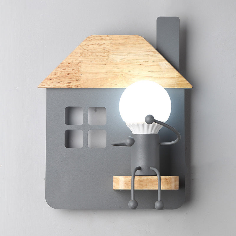 Noordse moderne muur gemonteerd licht houten huis 1-licht wandlampen voor slaapkamer