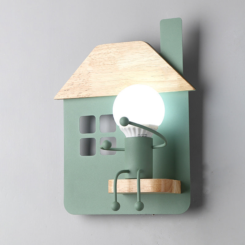Noordse moderne muur gemonteerd licht houten huis 1-licht wandlampen voor slaapkamer