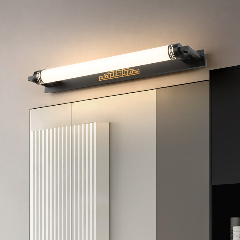 Metal Sombra lineal Mirro Luces de pared Moderna 1 Cabeza de montaje en la pared en negro