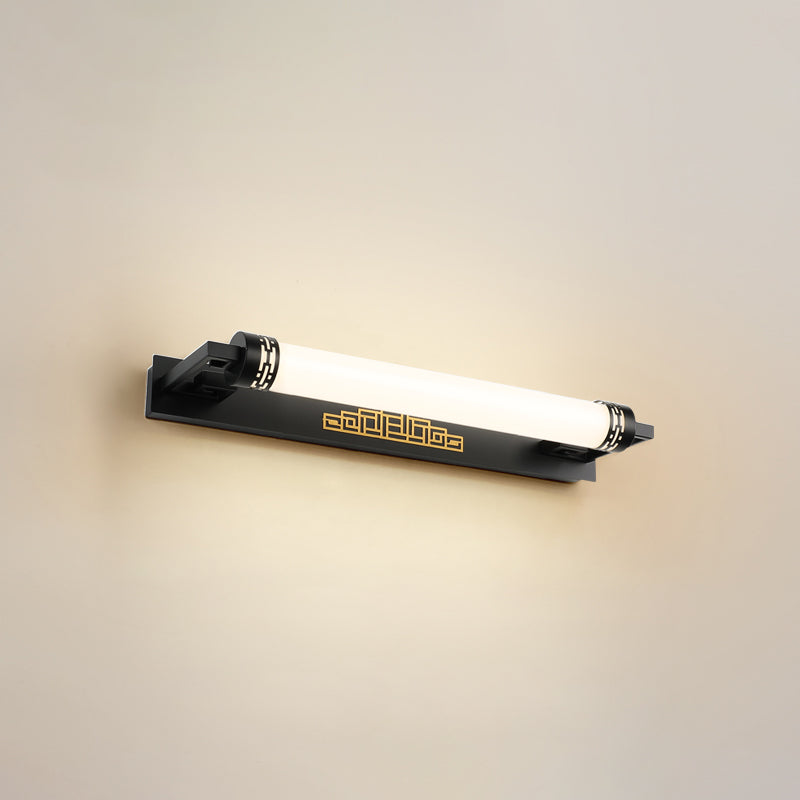 Metal Sombra lineal Mirro Luces de pared Moderna 1 Cabeza de montaje en la pared en negro