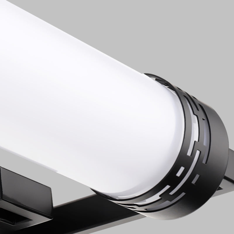 Metal Sombra lineal Mirro Luces de pared Moderna 1 Cabeza de montaje en la pared en negro