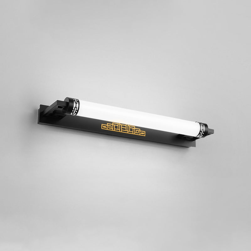 Metal Sombra lineal Mirro Luces de pared Moderna 1 Cabeza de montaje en la pared en negro