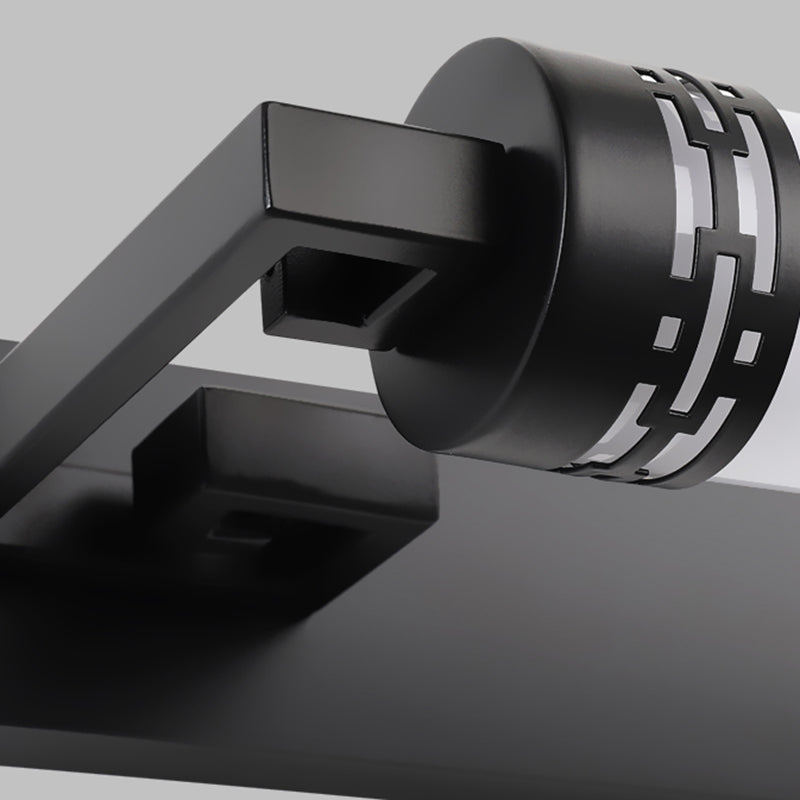 Metal Sombra lineal Mirro Luces de pared Moderna 1 Cabeza de montaje en la pared en negro