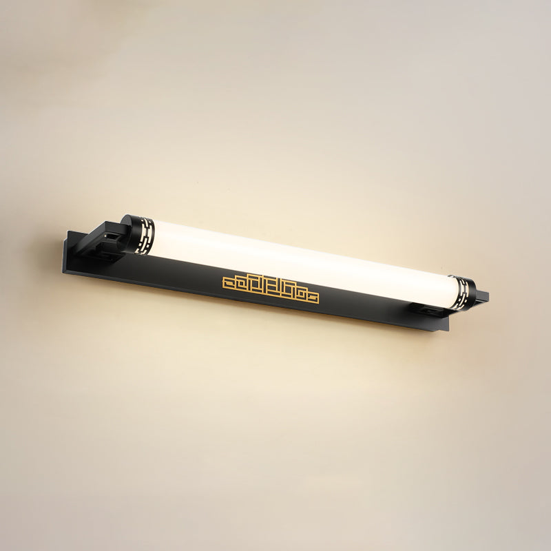 Metal Sombra lineal Mirro Luces de pared Moderna 1 Cabeza de montaje en la pared en negro