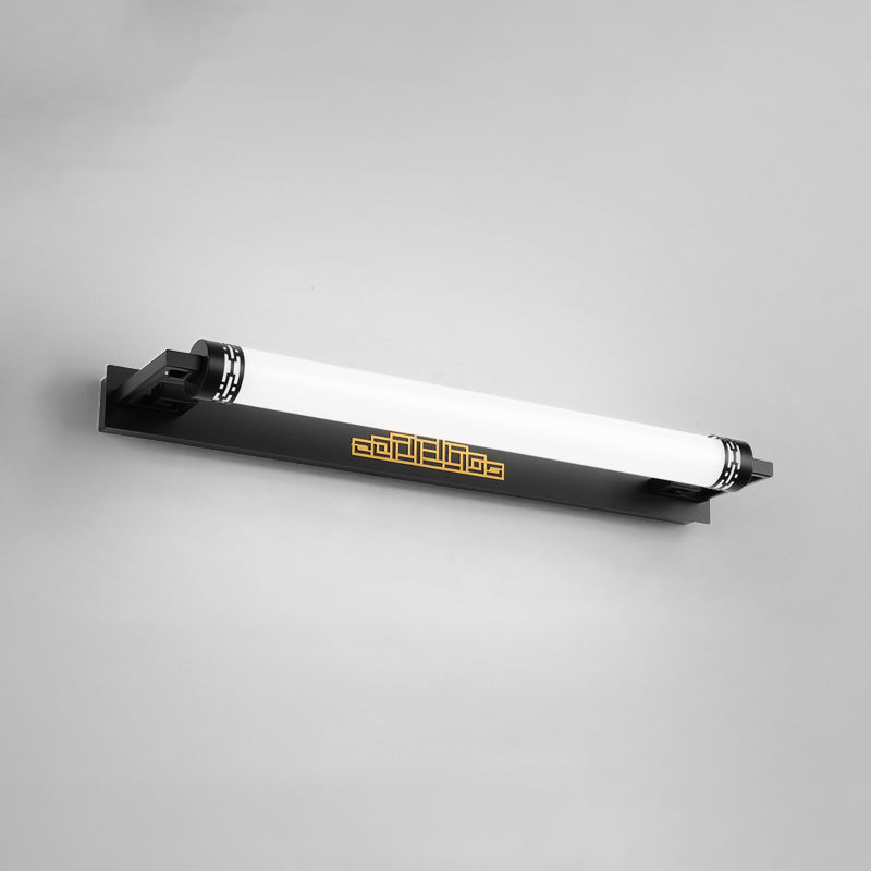 Metal Sombra lineal Mirro Luces de pared Moderna 1 Cabeza de montaje en la pared en negro