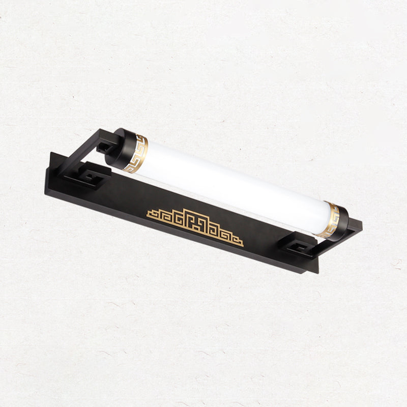 Metal Sombra lineal Mirro Luces de pared Moderna 1 Cabeza de montaje en la pared en negro