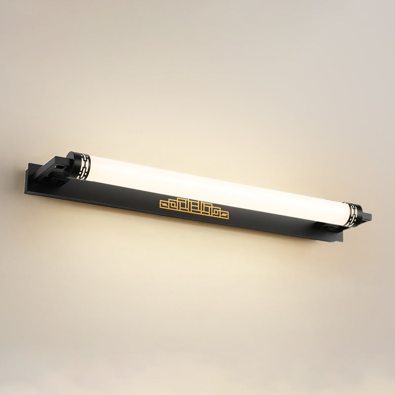 Metal Sombra lineal Mirro Luces de pared Moderna 1 Cabeza de montaje en la pared en negro