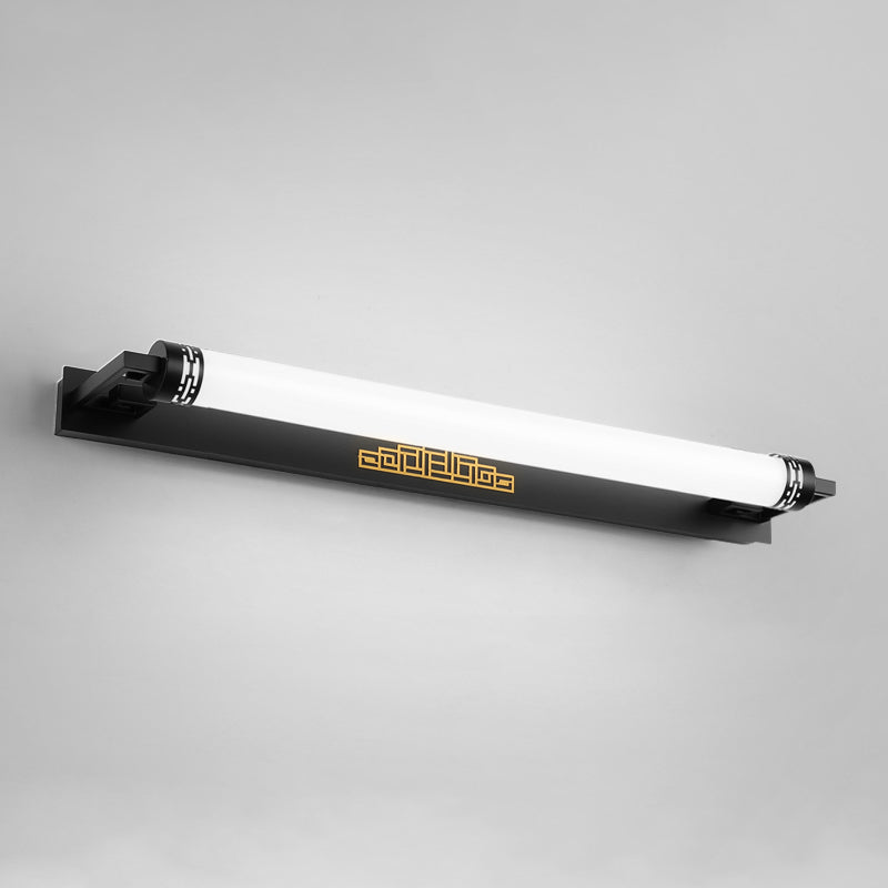 Metal Sombra lineal Mirro Luces de pared Moderna 1 Cabeza de montaje en la pared en negro