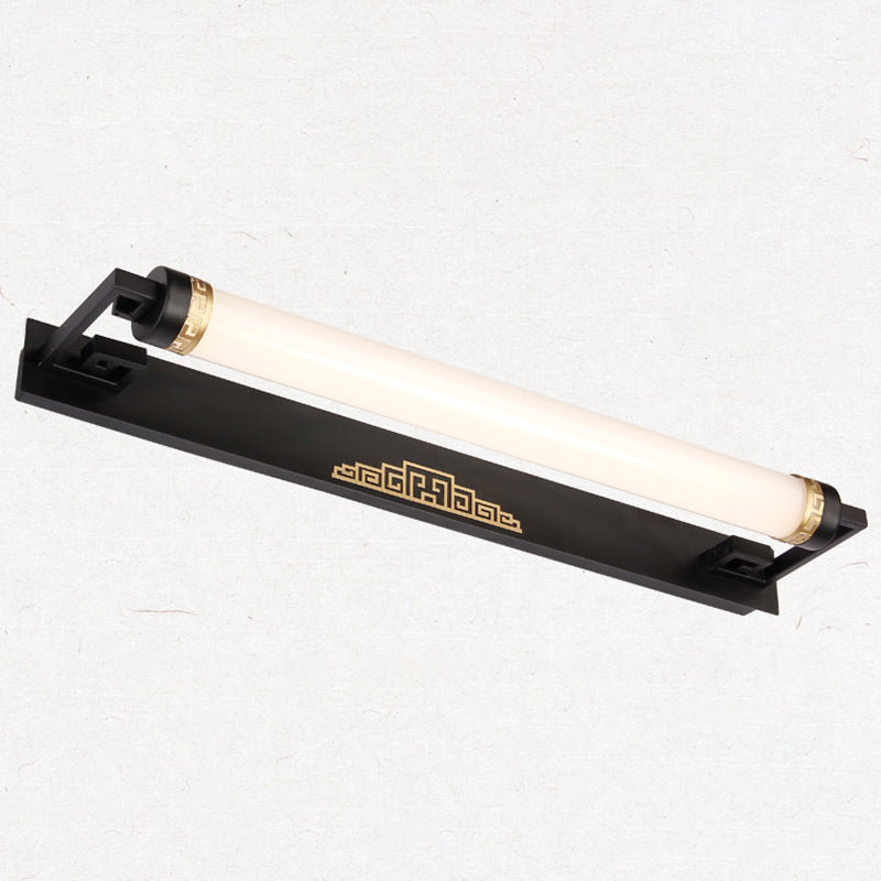 Metal Sombra lineal Mirro Luces de pared Moderna 1 Cabeza de montaje en la pared en negro