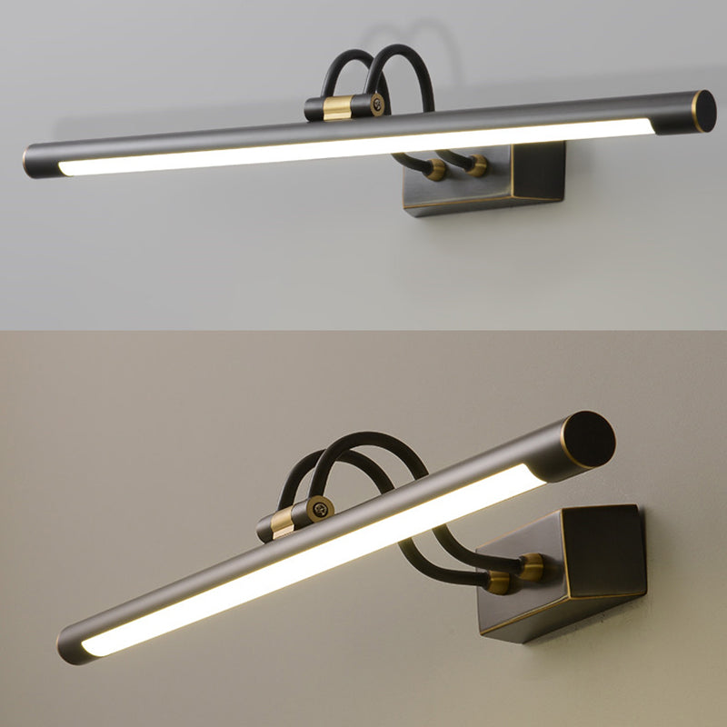 Metal linear Shade Mirror Wall Lights Modern 1 Head Wall Mount Fixture