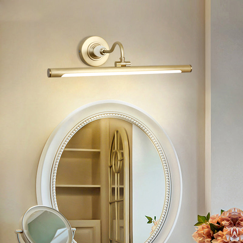 Shade linéaire en métal lumières murales mirro modernes 1 montage de montage mural de tête en laiton