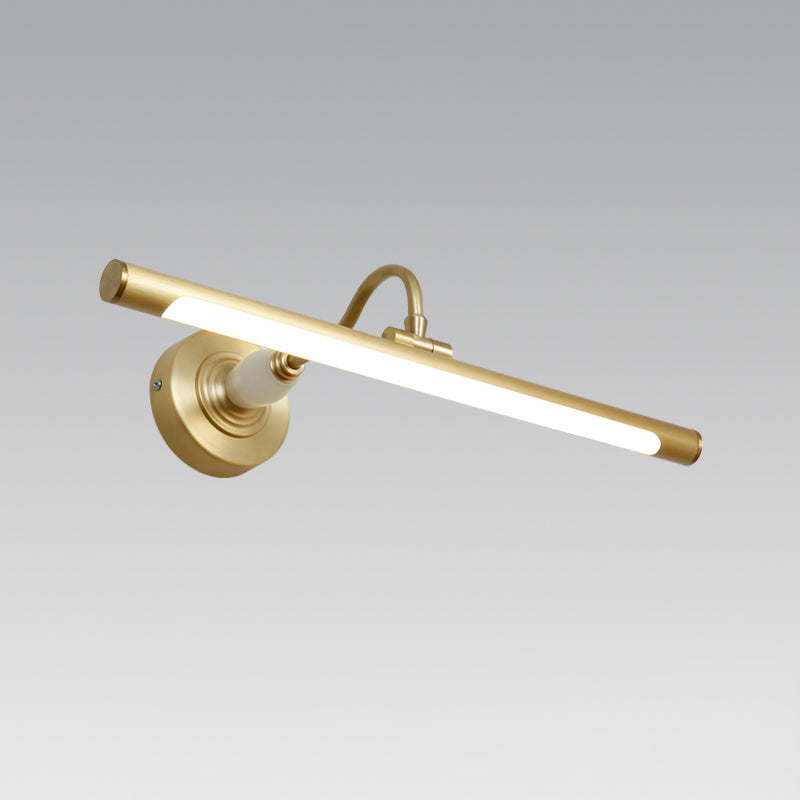 Shade linéaire en métal lumières murales mirro modernes 1 montage de montage mural de tête en laiton