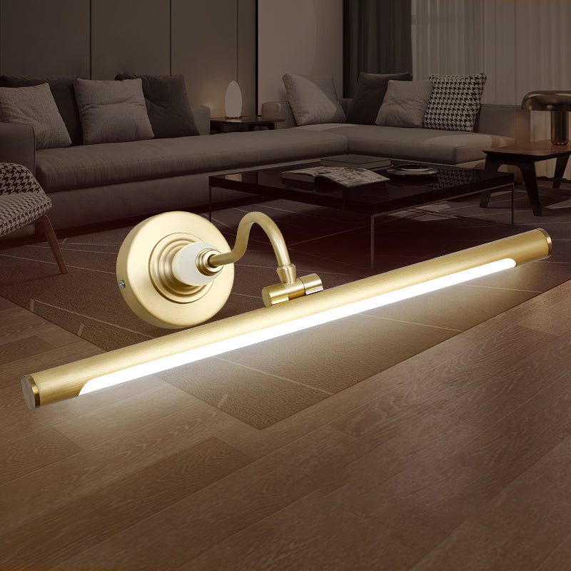 Shade linéaire en métal lumières murales mirro modernes 1 montage de montage mural de tête en laiton