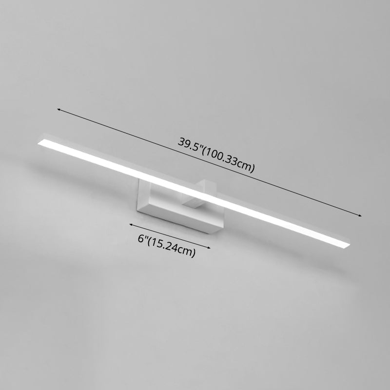 Metal Sombra lineal Mirro Luces de pared Modern 1 Cabeza de montaje en la pared en blanco