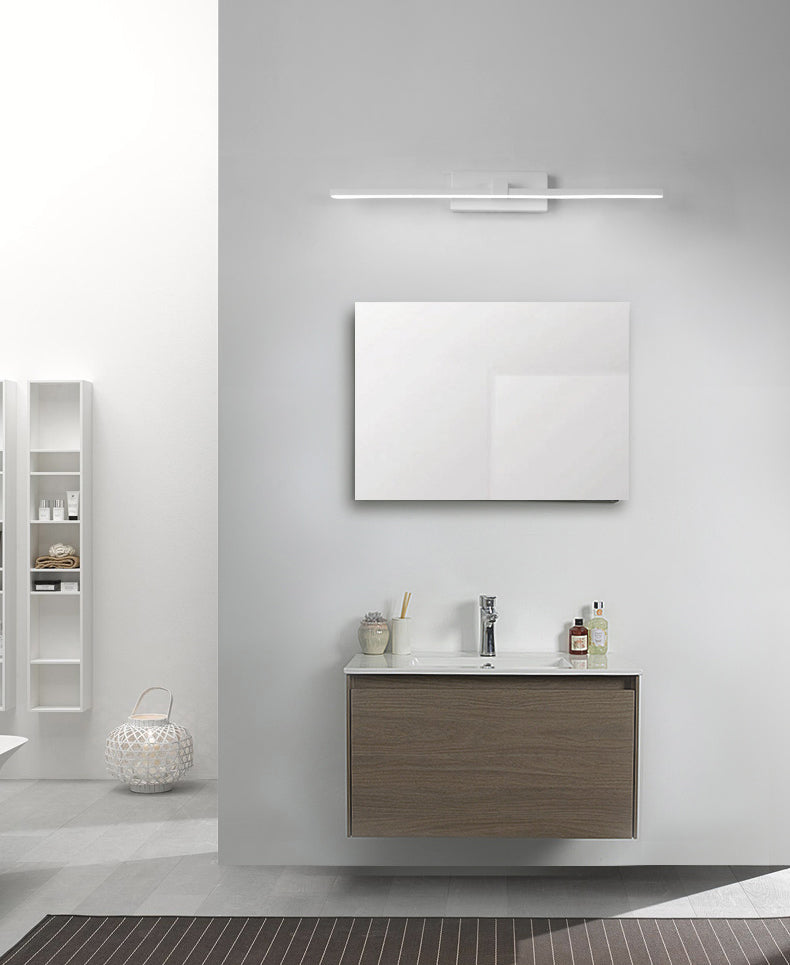 Metal Sombra lineal Mirro Luces de pared Modern 1 Cabeza de montaje en la pared en blanco