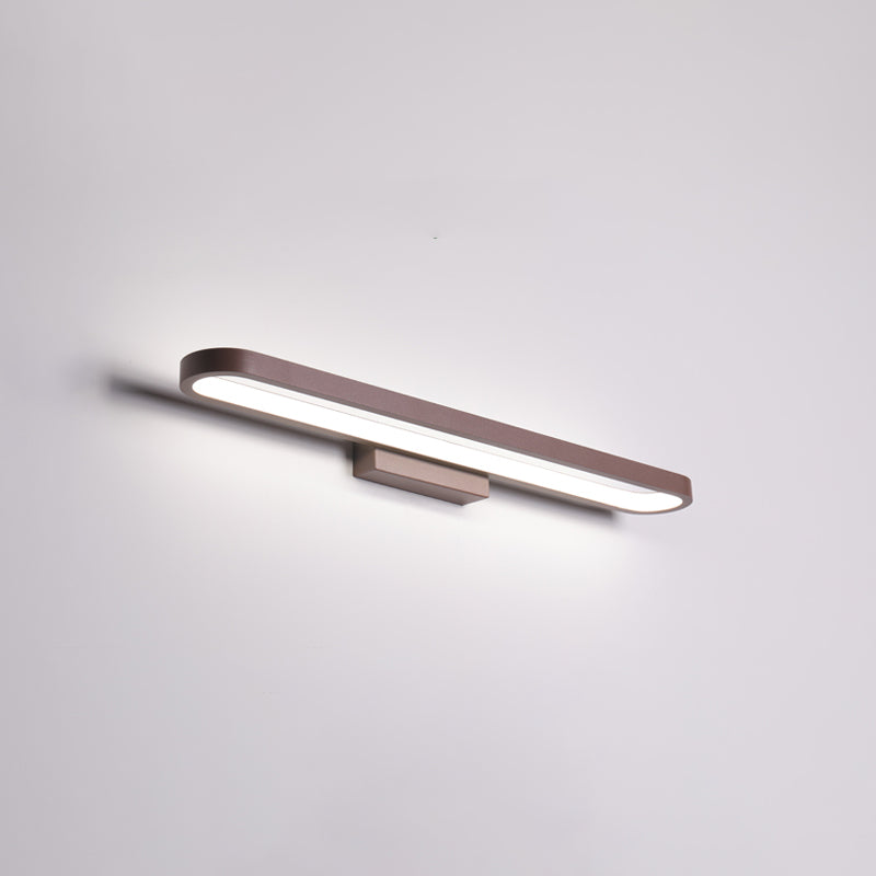 Éclairage de mur de miroir de style simple de style miroir simple à 1 lumière linéaire en marron