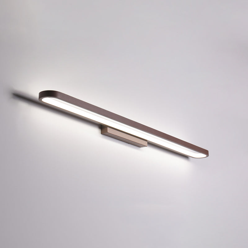 Éclairage de mur de miroir de style simple de style miroir simple à 1 lumière linéaire en marron