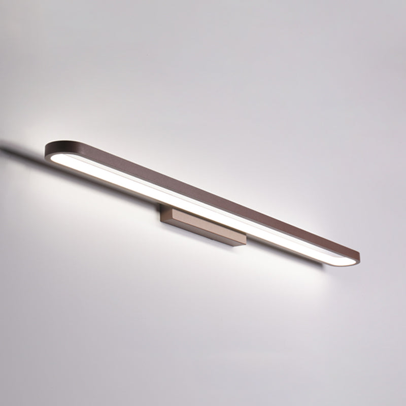 Éclairage de mur de miroir de style simple de style miroir simple à 1 lumière linéaire en marron