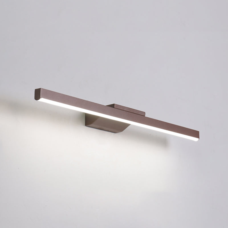 Éclairage de mur de miroir de style simple de style miroir simple à 1 lumière linéaire en marron