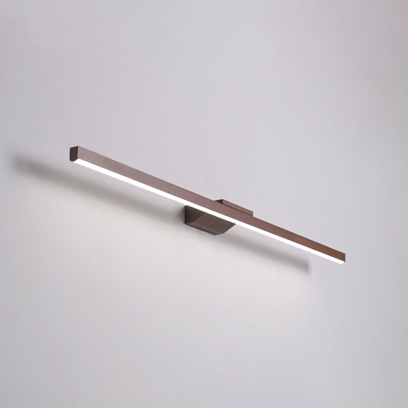 Éclairage de mur de miroir de style simple de style miroir simple à 1 lumière linéaire en marron