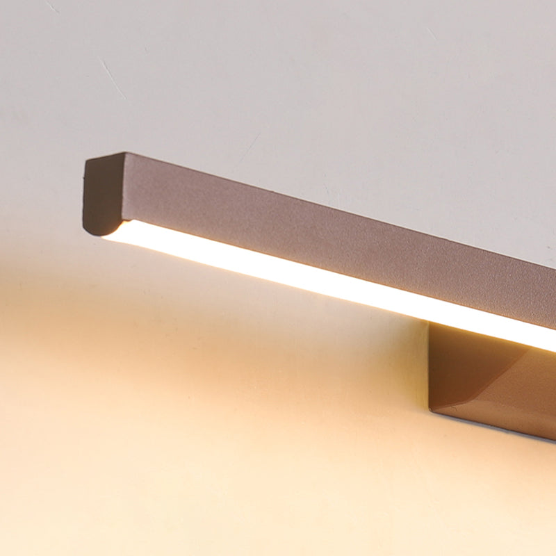 Éclairage de mur de miroir de style simple de style miroir simple à 1 lumière linéaire en marron