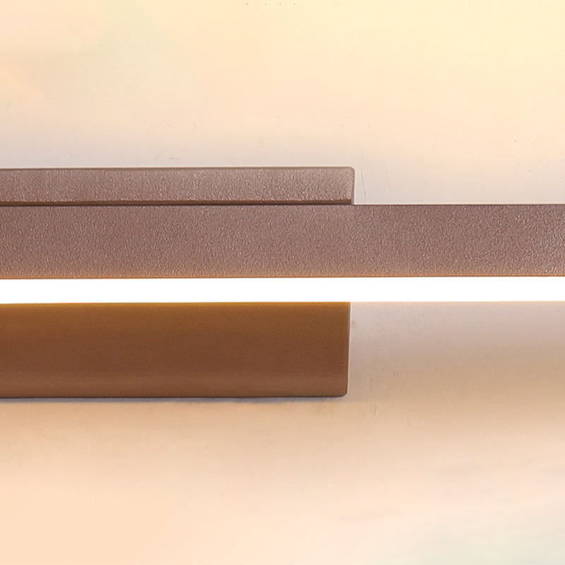 Éclairage de mur de miroir de style simple de style miroir simple à 1 lumière linéaire en marron