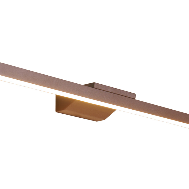 Éclairage de mur de miroir de style simple de style miroir simple à 1 lumière linéaire en marron
