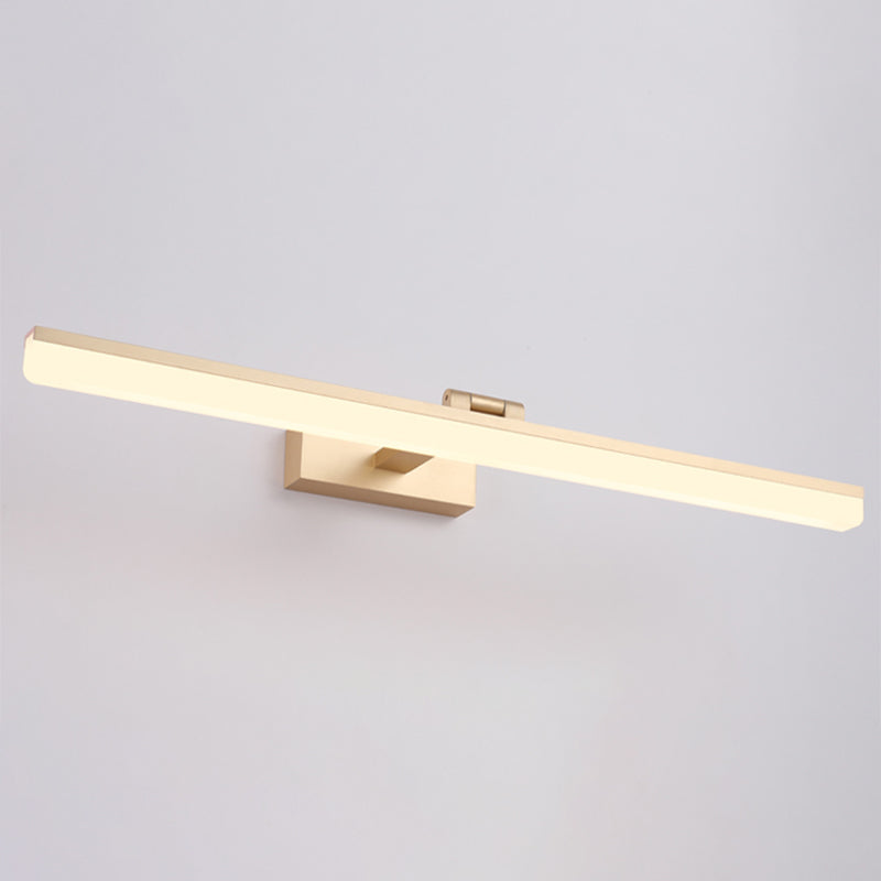 Metal Linear Shade Mirror Wall Lights Modern 1 Head Wall Mount Fixture in Brown