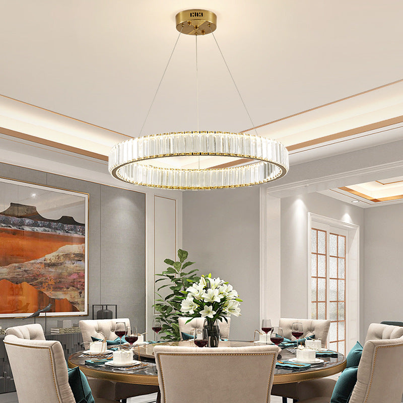 Modern Light Luxury Crystal Style LED Pendant Chandelier Light for Living Room Dining Room Hotel