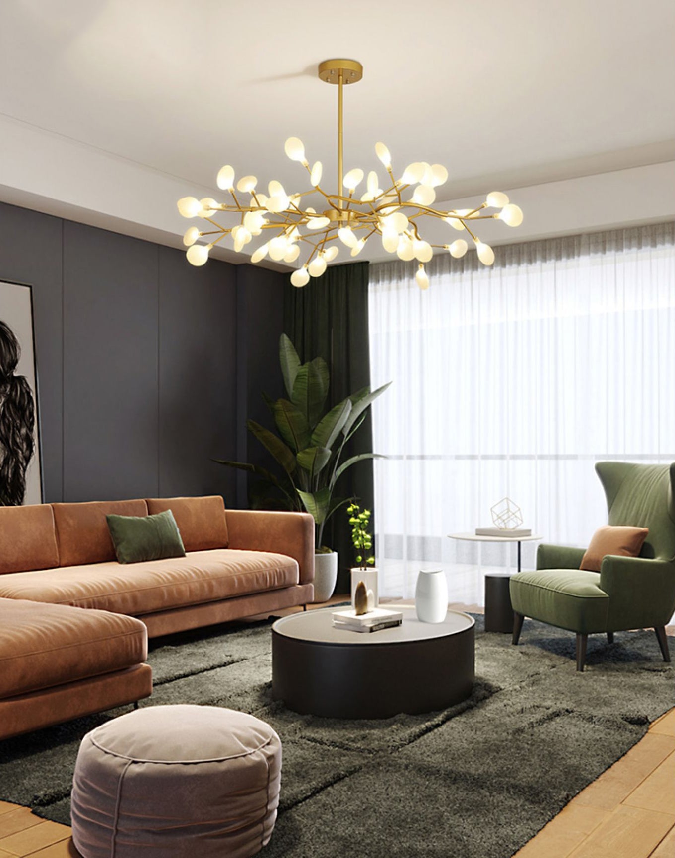 Contemporary Chandeliers Round Chandelier Light Fixtures Metal Chandelier