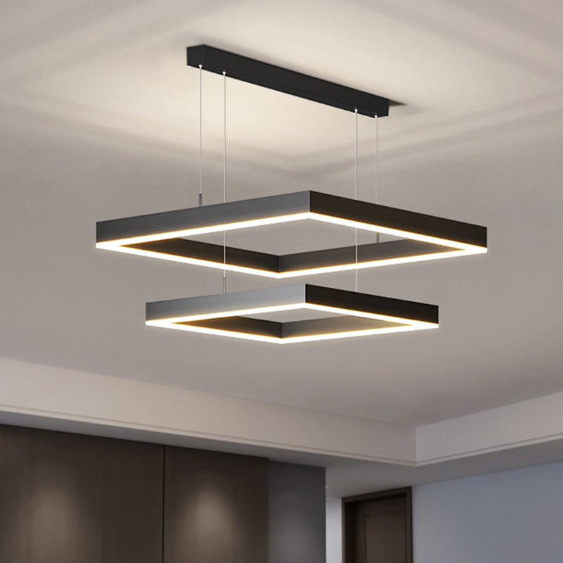 Modern Dining Room Lighting Multiple Squares Chandelier Lighting Fixtures