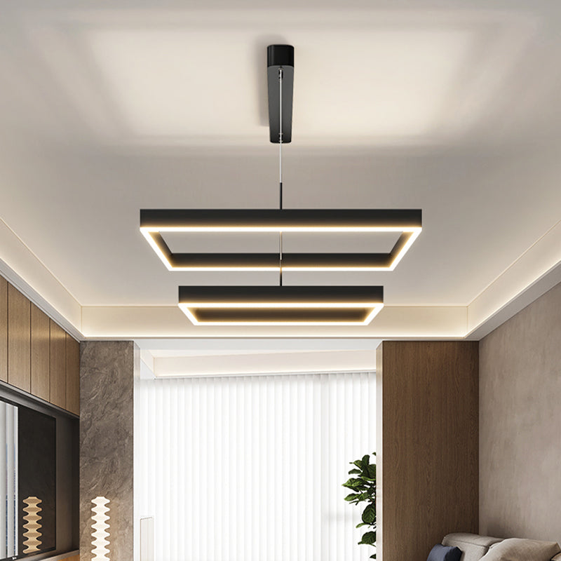 Modern Dining Room Lighting Multiple Squares Chandelier Lighting Fixtures