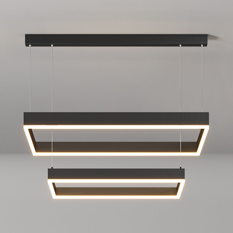 Modern Dining Room Lighting Multiple Squares Chandelier Lighting Fixtures