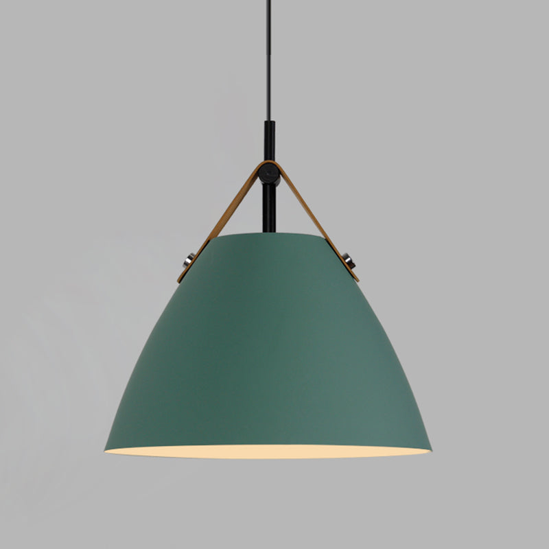 Nordic Macaron Style Hanging Lamp, Conical Shaped Shade Metal Hanging Lighting for Living Room