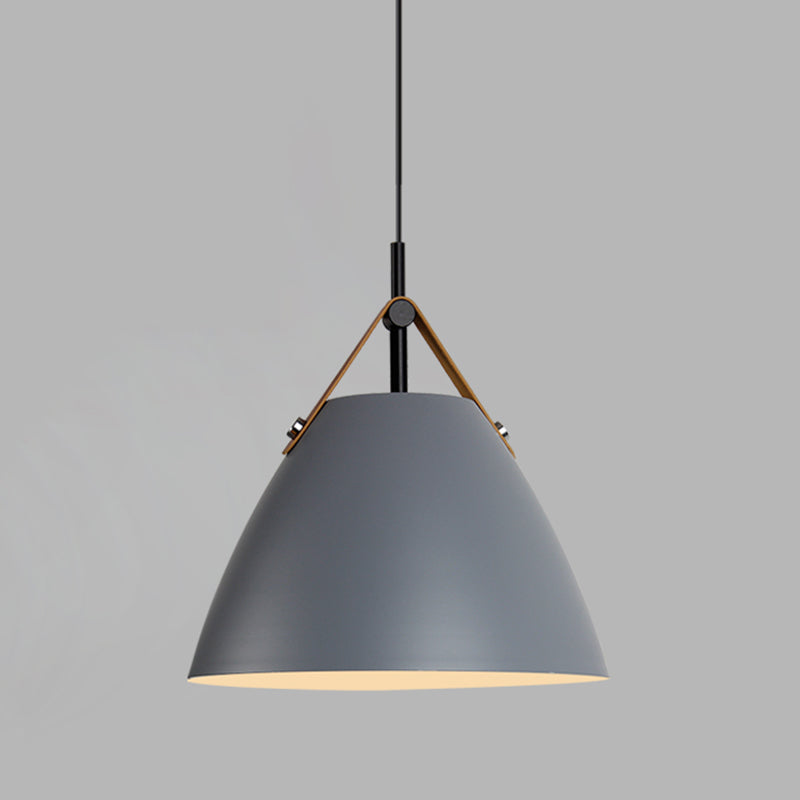 Nordic Macaron Style Hanging Lamp, Conical Shaped Shade Metal Hanging Lighting for Living Room
