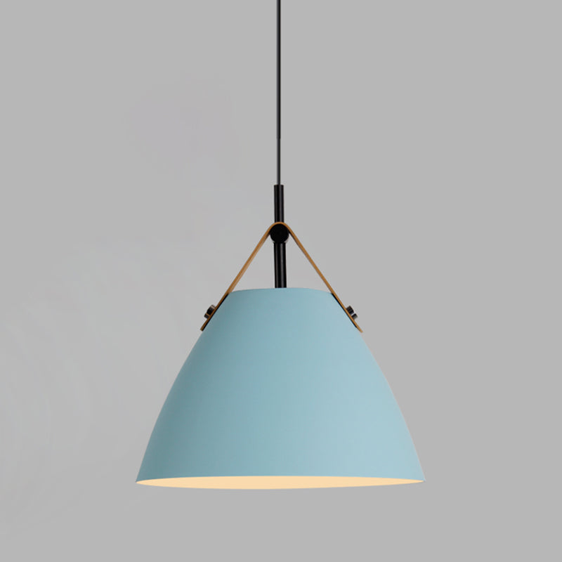 Nordic Macaron Style Hanging Lamp, Conical Shaped Shade Metal Hanging Lighting for Living Room