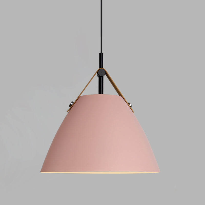 Nordic Macaron Style Hanging Lamp, Conical Shaped Shade Metal Hanging Lighting for Living Room