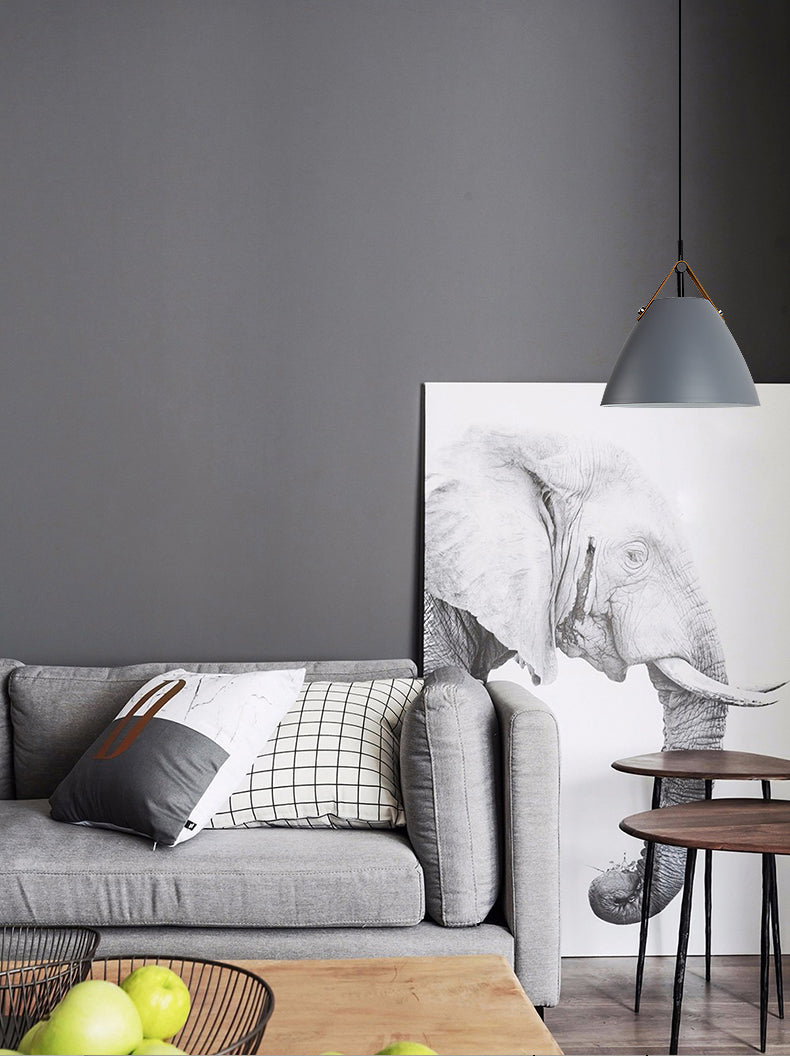 Nordic Macaron Style Hanging Lamp, Conical Shaped Shade Metal Hanging Lighting for Living Room