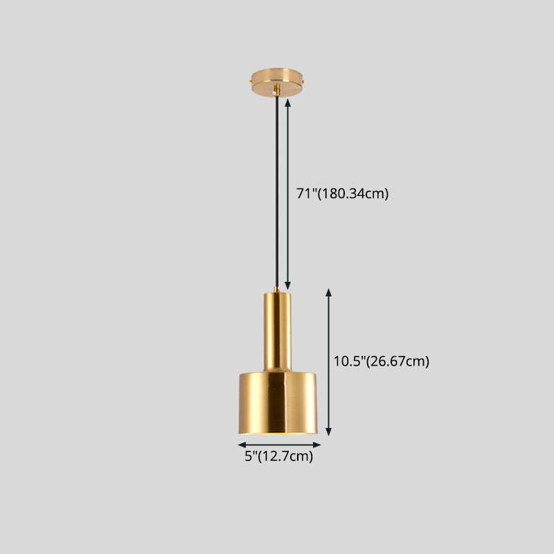 Golden Post Modern Style 1-Light Hanging Lamp
Geometric Simplicity Lighting Fixture for Bedroom