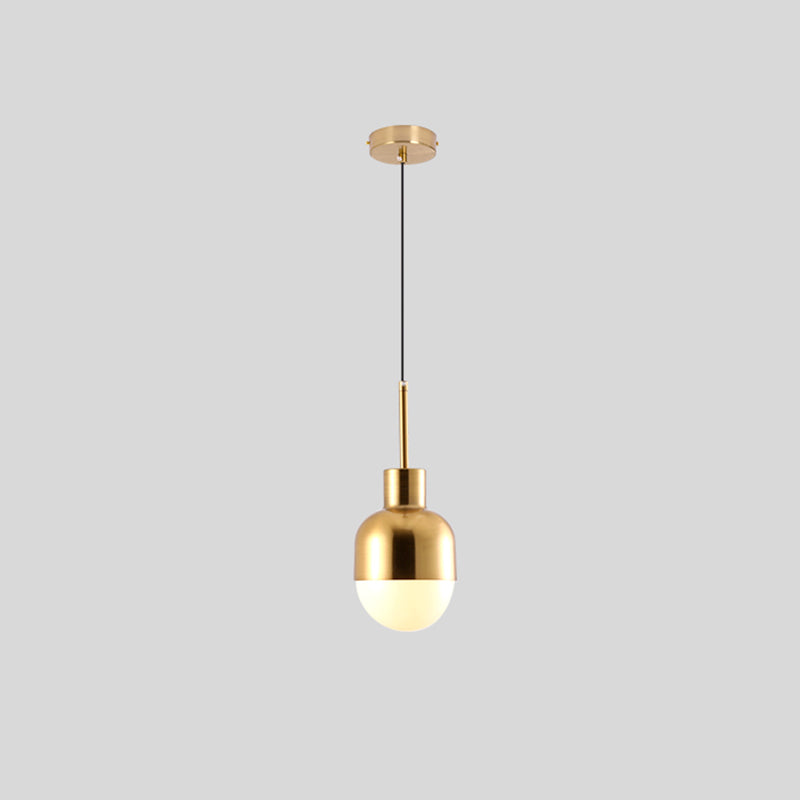 Golden Post Modern Style 1-Light Hanging Lamp
Geometric Simplicity Lighting Fixture for Bedroom