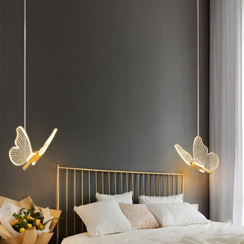 Luxurious Butterfly Style Hanging Ceiling Light, Acrylic Integrated LED Multi Light Pendant Lighting