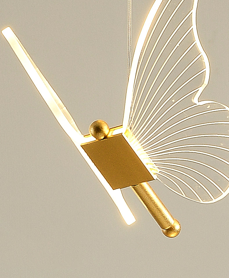 Luxurious Butterfly Style Hanging Ceiling Light, Acrylic Integrated LED Multi Light Pendant Lighting