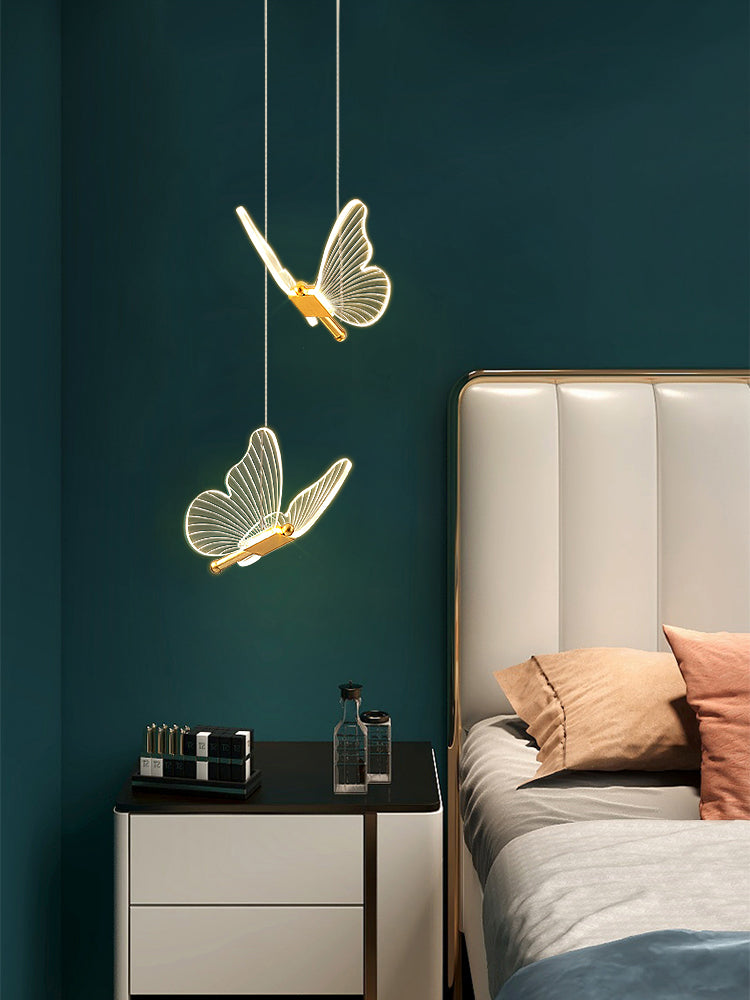 Luxurious Butterfly Style Hanging Ceiling Light, Acrylic Integrated LED Multi Light Pendant Lighting