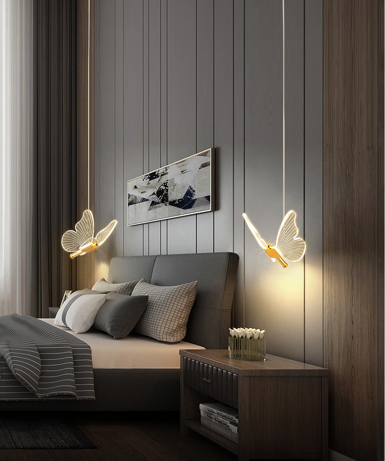 Luxurious Butterfly Style Hanging Ceiling Light, Acrylic Integrated LED Multi Light Pendant Lighting