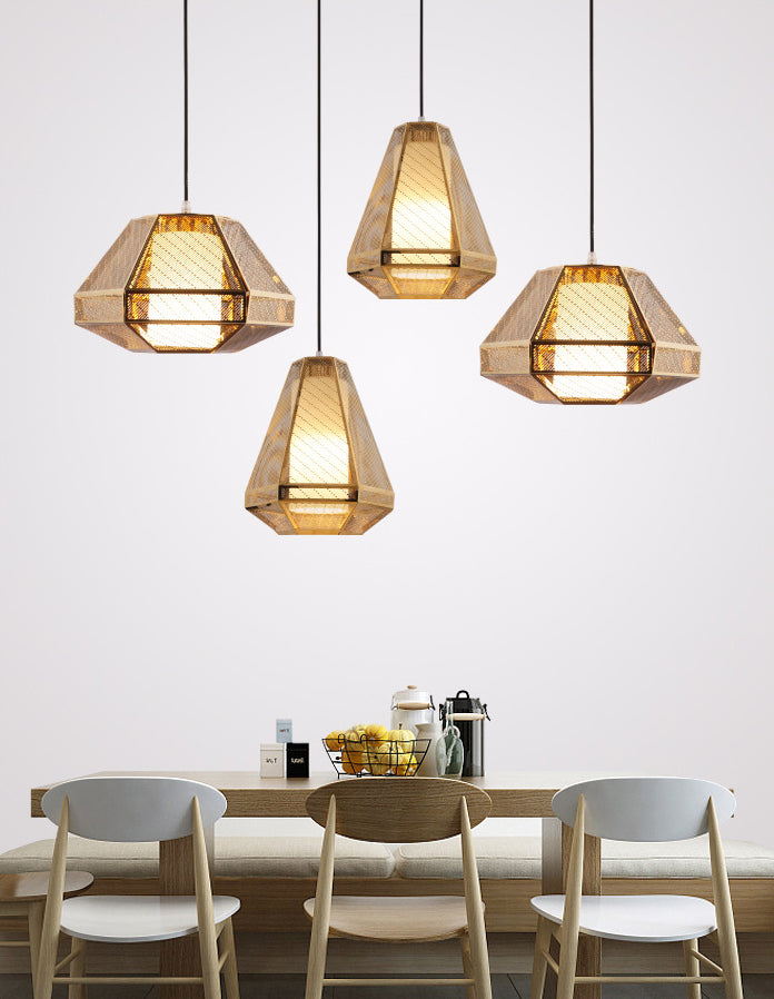 Metal Postmodern Pendant Light 1-Light Gold Hanging Ceiling Light for Dining Room