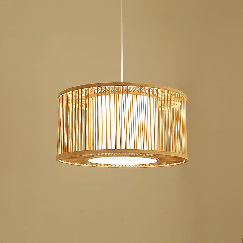 Bamboo Down Lighting Pendant Asia 1-Light Ceiling Light for Dining Room