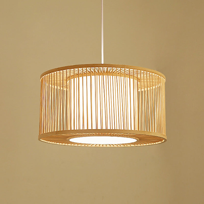 Bamboo Down Lighting Pendant Asia 1-Light Ceiling Light for Dining Room